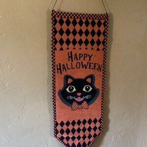 Vintage Style Halloween Cat Tapestry